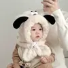 Gorros Infantiles para Otoño e Invierno, Cálidos y Engrosados, Lindos Gorros de Dibujos Animados de Una Pieza con Protección para Orejas para Niños y Niñas, Gorros de Felpa para Viajes en Frío
