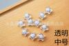 Accesorios de joyería DIY, color transparente, cuentas de estrella acrílicas de 14 mm, cuentas sueltas de estrella de cinco puntas, collar, material de cuentas