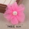 Flor de gasa de tela perlada hecha a medida de 6 cm, pequeña flor, accesorios de joyería, accesorios de flores, accesorios para el cabello, ramillete de flores para la cabeza