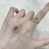 Conjunto de Collar, Pulsera y Anillo de Diamantes Completos Morados en Forma de Gota de Agua de Lujo Ligero Estilo Francés para Mujer, Joyería Exquisita Versátil de Moda y Gama Alta