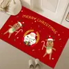 Alfombra de terciopelo de cristal con temática navideña, felpudo para puerta de entrada, resistente a la suciedad y fácil de mantener, apta para sala de estar y baño