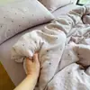 Hilo de doble capa YU ~ Juego de cuatro piezas de gasa de doble capa de grado materno e infantil Corazón de niña francesa Algodón Juego de tres piezas para dormitorio Ropa de cama