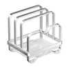 Suporte para Tampa de Panela Cozinha Aço Inoxidável Prateleira de Armazenamento de Tábua de Corte Bancada Multifuncional Rack Integrado de Armazenamento de Tábua de Corte