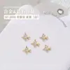 Joyería para Uñas Zircón Estrella de Cinco Puntas Corazón Estrella de Cuatro Puntas Dorada Plateada Estrella Chueca Diamante de Zircón Decoración para Uñas 1 Pieza