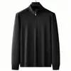 Sudadera Retro Estilo Americano para Hombre con Cuello Alto y Media Cremallera, Tendencia Estilo Coreano Color Sólido Versátil Holgada Cómoda Ropa de Otoño