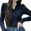 Nueva Camiseta Interior de Cuello en V para Mujer Otoño e Invierno 2023, Capa Interior Flockada con Encaje de Corazón, Ropa Interior de Lujo de Alta Gama para Mujer