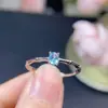 Anel de Apatita Natural Fresco e Natural Super Luxuoso Estilo Super Grande Tamanho da Pedra Principal: 3*4mm Banhado a Prata 925