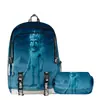 Temporada de Regreso a Clases Mochila Personas de Palo de Madera y Bestia Marina Tungtungtung Mochila Estuche para Lápices de Doble Capa Juego de Dos Piezas