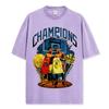 Playera Estampada de Cuello Redondo Kobe Transfronteriza, Lavada Americana Vintage Holgada Peso Pesado Manga Corta, Moderna y Versátil