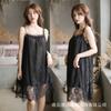 Pijama sexy con tirantes, lencería sexy, camisón de encaje transparente y suelto para mujer, vestido de princesa para el hogar 816