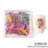 Nueva decoración de uñas transfronteriza con flores secas, estrellas japonesas mixtas, girasoles, flores reales, Gestapa, pequeñas flores, joyería en caja.