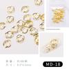 Arte de Unhas Ultra-Fina Liga Metálica Estrela do Mar e Lua Círculo Vazado Adesivos de Unha Decorações de Rebite Dourado Galvanizado Mini