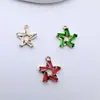 Cobre Chapado en Oro Conserva el Color Zircón Microincrustado Estrella de Cinco Puntas 3D Colgante Hecho a Mano DIY Colgante de Collar Pulsera Encanto Pequeño