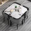 Rock Plate Light Luxury Storage Mesa de Jantar e Cadeira Combinação Pequeno Apartamento Moderno Simples Mesa de Jantar Doméstica Pequena Mesa Redonda Mesa de Jantar e Cadeira