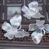 Diadema de novia DIY material estilo coreano corona diadema acrílico transparente color AB mariposa accesorios de corona para vestido