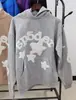 Original éxito de taquilla de ultramar 450G sudadera con capucha de terciopelo para pastel grueso para hombre estampado de espuma araña sudaderas Sp5der