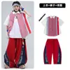 Ropa de Calle de Hip-Hop de Moda para Niños Conjunto de Ropa para Actuación Camisa a Cuadros Genial para Niños Ropa de Hip-Hop para Actuación de Niños