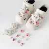 Charms para sapato Croc DIY corrente de pulseira de flor de pérola tridimensional flor de sapato estilo balé removível acessório de sapato decoração