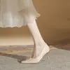 Jinjiao CG6008 hebilla cuadrada de pedrería tacón alto punta tacón de aguja zapatos de una sola capa zapatos de boda para mujer vestido de novia Xiuhe zapatos de dama de honor bidireccionales