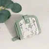 Monedero Personalizado con Diseño Floral de PU, Estilo Fresco y Dulce, Portatarjetas Integrado, Estilo de Cierre Corto para Estudiantes, Versión para Mujeres