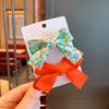 Nuevo Estilo Pinza para el Cabello con Lazo Floral Fresco para Niños, Linda Pinza para el Flequillo de Macarrón, Pasador Lateral de Color Contrastante