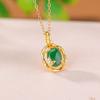 Yilu Silver S925 Prata Esterlina Banhado A Ouro Jade Retro Estilo Nacional Pingente de Ovo de Bambu Novo Pingente Oco de Maré Nacional Chinesa
