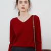 Suéter de lã de vestuário de primeira linha para mulheres 100 Camisa de base de lã com decote em V Tricotado Suéter de caxemira solto Top de emagrecimento outono e inverno