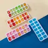 Forma de Gelo Quadrada com 14 Cavidades e Fundo Macio Caixa de Gelo DIY Sorvete Caseiro Molde de Cubo de Gelo com Tampa Atacado