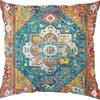 Funda de almohada estilo étnico bohemio con estampado vintage, funda de cojín para decoración del hogar, sofá, oficina, extraíble y lavable