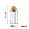 Frasco Sellado de Vidrio de Borosilicato Alto con Tapón de Corcho, Frasco de Almacenamiento para Cocina, Cáscara de Cítricos Seca, Frasco para Almacenar Miel, Contenedor Transparente