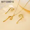Set de Collar Abstracto con Lazo Chapado en Oro de Acero de Titanio de Lujo Ligero Cadena para Clavícula Versátil de Moda Joyería con Sentido de Diseño de Nicho
