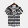 Camisa para hombre de manga corta con cuello, estampado digital 3D de patrón de calavera de lunares, sitio independiente de Amazon