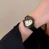 Reloj Ornamental Hello Kitty Lindo Subcultura Y2K Cuarzo Dibujos Animados Malla Metálica con Hebilla Magnética
