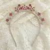Tiara de festa europeia e americana em liga de zinco com strass de estrela e diamantes, acessório de cabelo para celebração de feriado com pentagrama, coroa de cabeça da moda