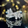 Anillo de diseño multicapa de mariposa transfronterizo europeo y americano, un anillo dulce y fresco que es un artículo de gran venta en Douyin y Amazon