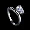 Anillo de Plata S925 Yingyu Estilo Ins Anillo de Diamante Huevo de Paloma Anillo de Moissanita de Moda para el Trabajo Plata S925