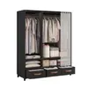 Armario de dormitorio moderno y sencillo para el hogar, armario de almacenamiento simple, estante de almacenamiento, armario de metal minimalista para apartamentos de alquiler