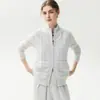 Chaleco de punto de cachemira para mujer, nuevo estilo otoño/invierno, texturizado, engrosado, con bolsillos, cierre de cremallera, cárdigan sin mangas, prenda exterior