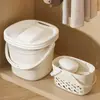 Juego de cubeta y lavabo para dormitorios estudiantiles, artículos esenciales para estudiantes de preparatoria que viven en el campus, lavabo facial para lavar la ropa