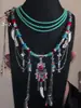 Collar de Cuentas Estilo Chino, Accesorios Hanfu, Cadena para Suéter de Borla de Mariposa de Doble Capa Estilo Nacional, Cadena Exagerada de Clavícula de Lujo Ligero