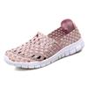 Sandalias de Malla Transpirables Huecas de Verano Ligeras Planas Zapatos de Madre Zapatos Casuales de Tela Slip-on Tejidos para Pareja Zapatos de Mujer
