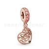 Panjia cobre blanco plata S925 chapado en oro rosa dije de hoja accesorios diy cuentas sueltas collar pulsera