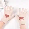 Moda Nueva Pantalla Táctil Guantes para Mujer Pata de Oso Linda Pareja Felpa Dibujos Animados Invierno Tejido Exterior Hombres Montar Cálido