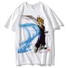 Patrón Dragon Ball Son Goku caricatura talla europea estampado ropa de manga corta para hombre y mujer camiseta para padres e hijos