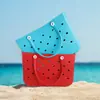 Nueva Bolsa de Playa Eva Europea y Americana Bolsa de Agujeros para Exteriores en la Costa Bolso de Mano de Gran Capacidad para Bricolaje Bolso Tote Portátil para Viajes