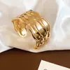 Pulseira Aberta Geométrica Irregular Metálica com Padrão Vazado, Pulseira Estilo Minimalista de Luxo Leve, Joia de Nicho de Alto Padrão