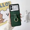 Funda Protectora Rígida de Cuero Plegable con Anillo de Dibujos Animados Glory para Teléfono Plegable Huawei Nova