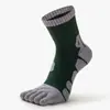 Calcetines con Dedos para Hombre Suela Gruesa de Toalla Absorbente de Sudor Transpirables Desodorantes Calcetines de Dedos Divididos Calcetines de Rizo para Otoño e Invierno Calcetines para Correr al Aire Libre