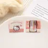 Etiqueta de tecido Hello Kitty cor creme retrô, etiqueta tecida, bordado de desenho animado, patch de tecido para bolsa DIY feita à mão, acessório de vestuário