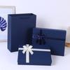 Caja de Regalo Caja Vacía Camisa Bufanda Álbum de Fotos Caja de Embalaje Cuadrada Azul Caja de Regalo de Negocios Simple Caja de Embalaje para Bufanda Grande